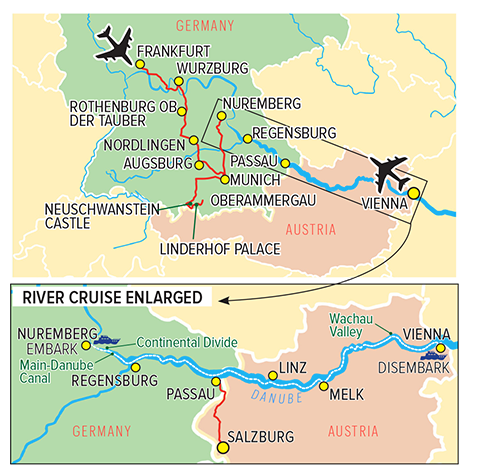 Christmas market tour map